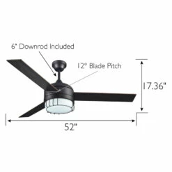 Ajax 3-Blade LED Ceiling Fan In Oil-Rubbed Bronze, 52-Inch -US Home Sales Store ajax bronze 52 inch 3 blade led ceiling fan 6