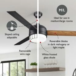 Ajax 3-Blade LED Ceiling Fan In Oil-Rubbed Bronze, 52-Inch -US Home Sales Store ajax bronze 52 inch 3 blade led ceiling fan 9
