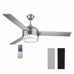 Ajax LED Ceiling Fan In Brushed Nickel, 52-Inch