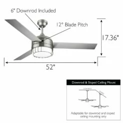 Ajax LED Ceiling Fan In Brushed Nickel, 52-Inch -US Home Sales Store ajax brushed nickel 52 inch led ceiling fan 4