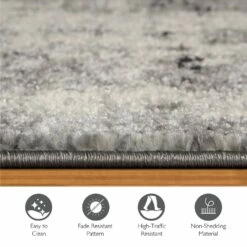 Allerick Area Rug In Vintage Gray With Rug Pad 5-ft-3-in X 7-ft-7-in -US Home Sales Store allerick area rug with pad vintage faded abstract gray 5 by 8 3