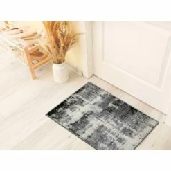 Allerick Faded Area Rug In Vintage Gray Abstract 1-ft-9-in X 2-ft-9-in