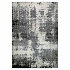 Allerick Area Rug In Vintage Faded Abstract Gray, 6-Foot-7-Inch By 9-Foot-6-Inch