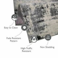 Allerick Area Rug In Vintage Faded Abstract Gray, 6-Foot-7-Inch By 9-Foot-6-Inch 13 Allerick Area Rug In Vintage Faded Abstract Gray, 6-Foot-7-Inch By 9-Foot-6-Inch -US Home Sales Store allerick vintage gray abstract faded area rug 6 by 9 9