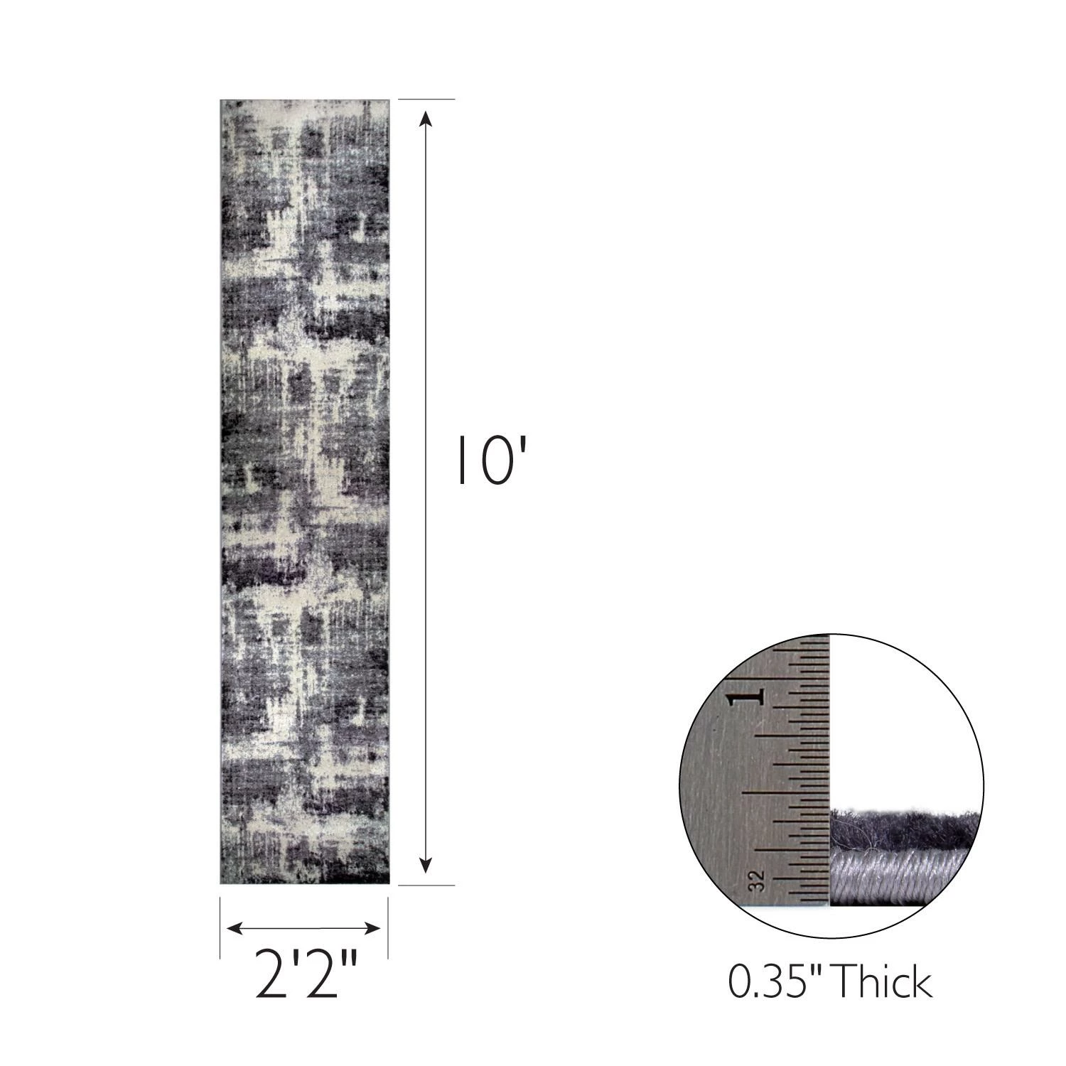 Allerick Runner In Vintage Faded Gray Abstract, 2-ft-2-in By 10-ft 6 Allerick Runner In Vintage Faded Gray Abstract, 2-ft-2-in By 10-ft - Image 6