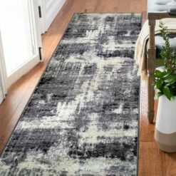 Allerick Runner Vintage Gray Abstract Runner 1-ft-9-in X 5-ft-11-in