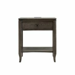 Annette Side Table With A/C And USB Charger In Smoke Gray 12 Annette Side Table With A/C And USB Charger In Smoke Gray -US Home Sales Store annette side table gray 5