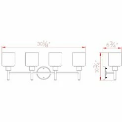 Aubrey Vanity Light In Brushed Nickel, 4-Light -US Home Sales Store aubrey 4 light vanity brushed nickel 4