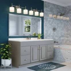 Aubrey Vanity Light In Brushed Nickel, 3-Light 8 Aubrey Vanity Light In Brushed Nickel, 3-Light -US Home Sales Store aubrey brushed nickel vanity 3 light 3