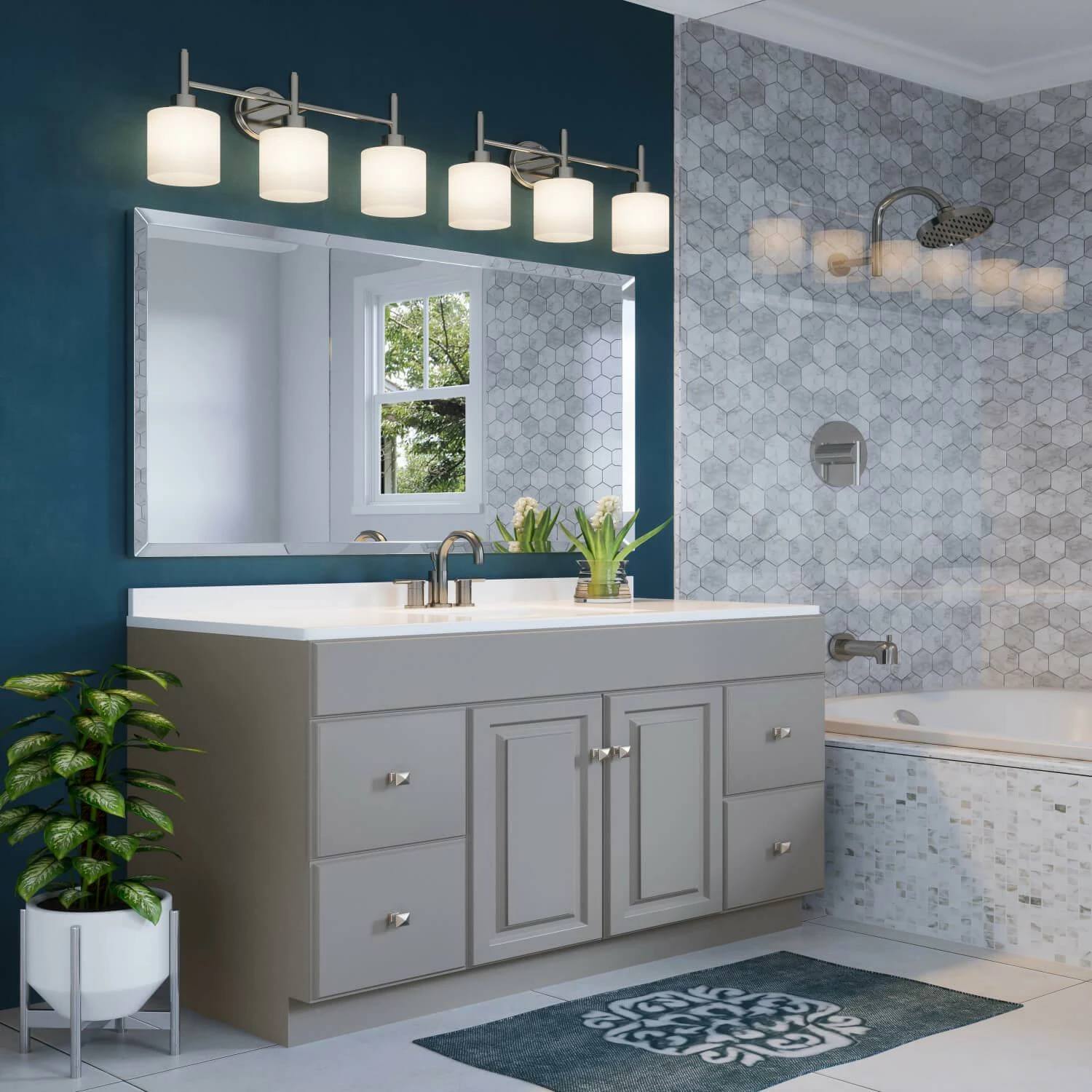 Aubrey Vanity Light In Brushed Nickel, 3-Light 3 Aubrey Vanity Light In Brushed Nickel, 3-Light - Image 3