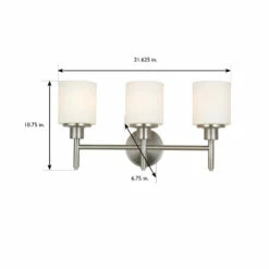 Aubrey Vanity Light In Brushed Nickel, 3-Light 11 Aubrey Vanity Light In Brushed Nickel, 3-Light -US Home Sales Store aubrey brushed nickel vanity 3 light 6