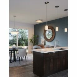 Aubrey Integrated LED Mini Pendant In Satin Nickel -US Home Sales Store aubrey led mini pendant nickel 5