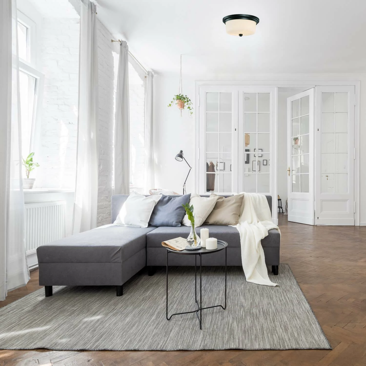 Aubrey Ceiling Mount Light In Matte Black, 2-Light 4 Aubrey Ceiling Mount Light In Matte Black, 2-Light - Image 4