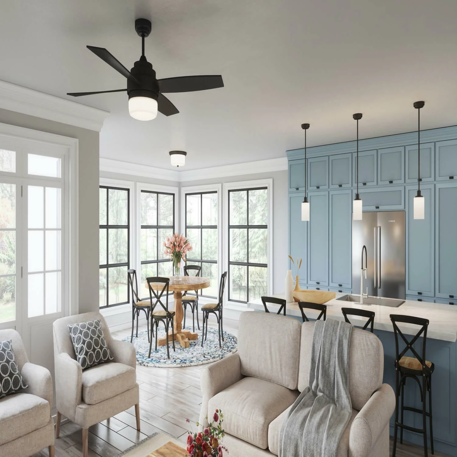 Aubrey Ceiling Mount Light In Matte Black, 2-Light 5 Aubrey Ceiling Mount Light In Matte Black, 2-Light - Image 5