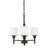 Aubrey Chandelier In Matte Black, 3-Light