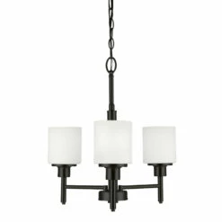 Aubrey Chandelier In Matte Black, 3-Light