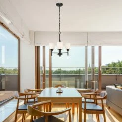 Aubrey Chandelier In Matte Black, 3-Light -US Home Sales Store aubrey matte black 3 light chandelier 3