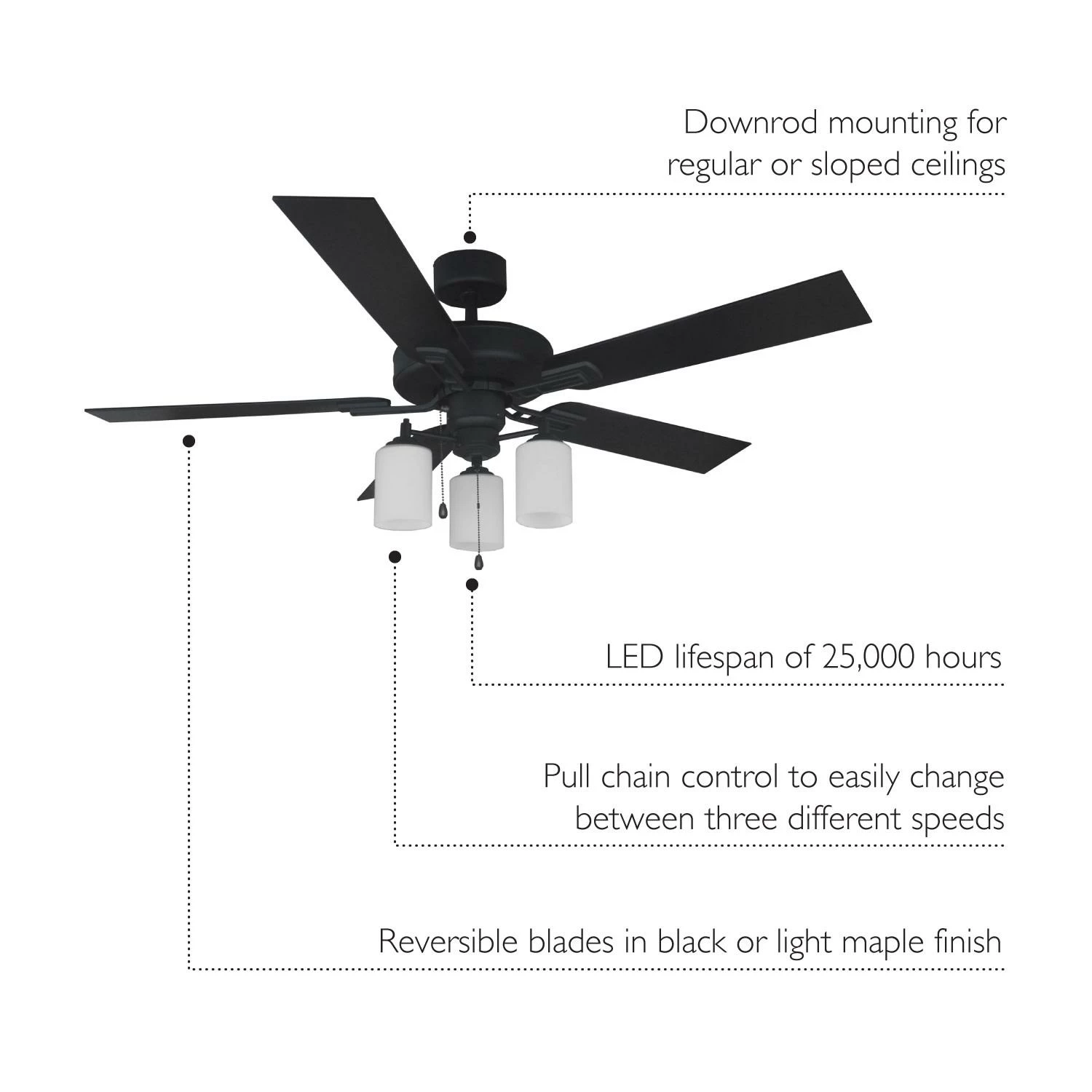 Aubrey LED Ceiling Fan In Matte Black, 52-Inch 8 Aubrey LED Ceiling Fan In Matte Black, 52-Inch - Image 8