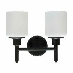 Aubrey Indoor Wall Light In Matte Black, 2-Light