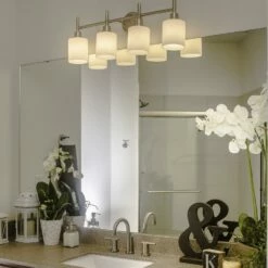 Aubrey LED Vanity Light In Satin Nickel, 4-Light -US Home Sales Store aubrey satin nickel 40 watt 4 light vanity light 5