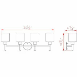 Aubrey LED Vanity Light In Satin Nickel, 4-Light -US Home Sales Store aubrey satin nickel 40 watt 4 light vanity light 6