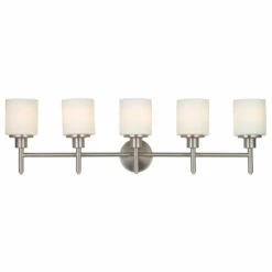 Aubrey LED Vanity Light In Satin Nickel, 5-Light