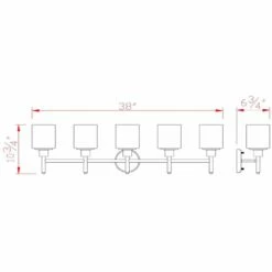 Aubrey LED Vanity Light In Satin Nickel, 5-Light 7 Aubrey LED Vanity Light In Satin Nickel, 5-Light -US Home Sales Store aubrey satin nickel 50 watt 5 light vanity light 4