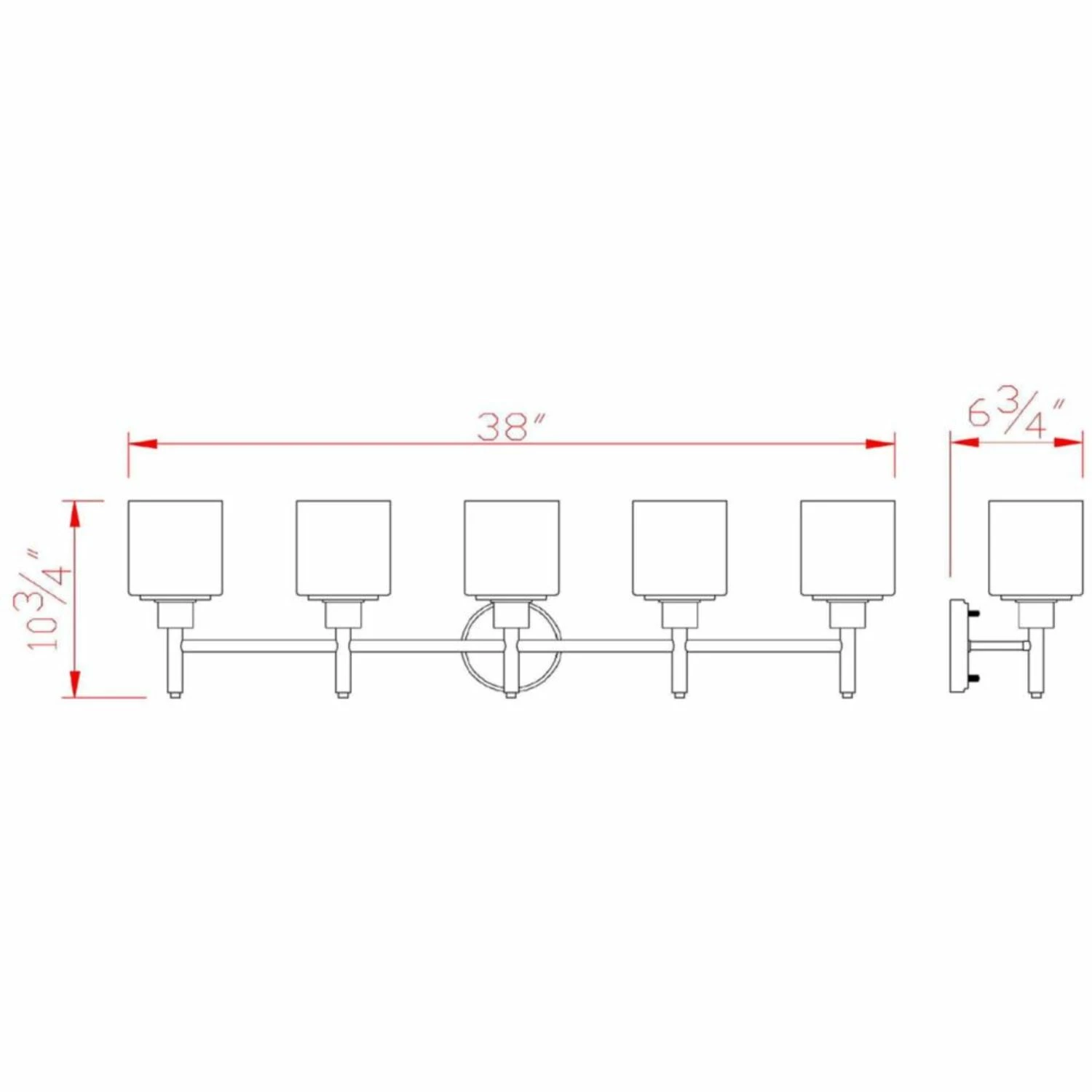 Aubrey LED Vanity Light In Satin Nickel, 5-Light 4 Aubrey LED Vanity Light In Satin Nickel, 5-Light - Image 4