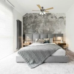 Aubrey 5-Blade LED Ceiling Fan In Satin Nickel, 52-Inch -US Home Sales Store aubrey satin nickel 52 inch 5 blade led ceiling fan 3