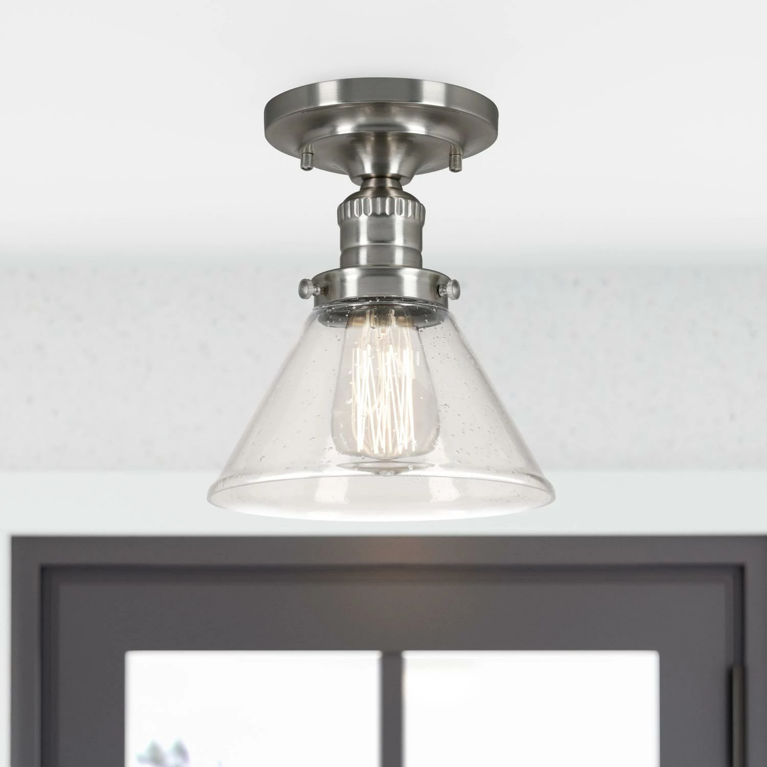 Augustin Ceiling Light In Satin Nickel 2 Augustin Ceiling Light In Satin Nickel - Image 2