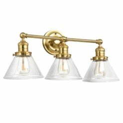 Augustin Vanity Light In Satin Gold, 3-Light -US Home Sales Store augustin vanity light satin gold 3 light 5