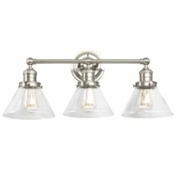 Augustin Vanity Light In Satin Nickel, 3-Light