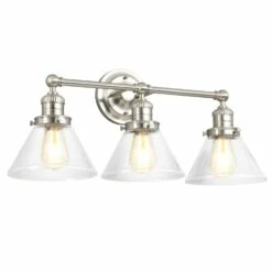 Augustin Vanity Light In Satin Nickel, 3-Light -US Home Sales Store augustin vanity light satin nickel 3 light 6