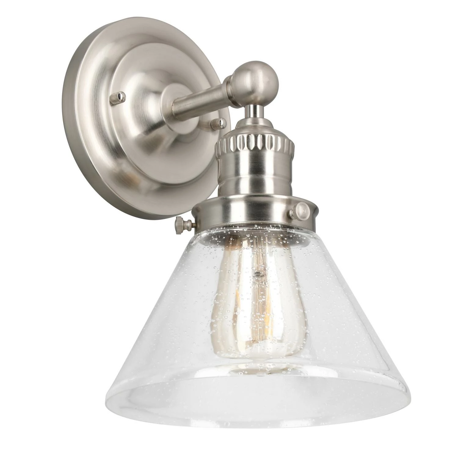Augustin Wall Light In Satin Nickel 1 Augustin Wall Light In Satin Nickel