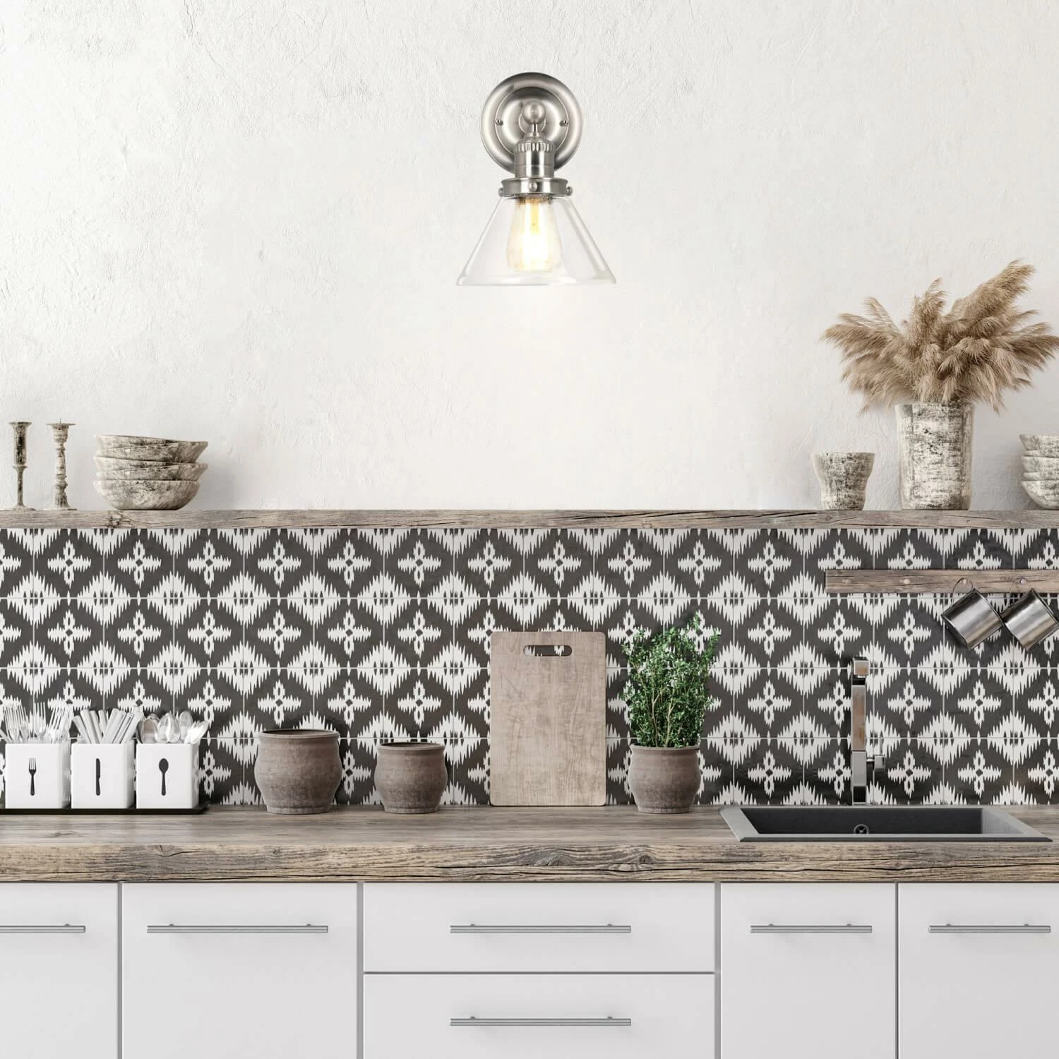 Augustin Wall Light In Satin Nickel 2 Augustin Wall Light In Satin Nickel - Image 2