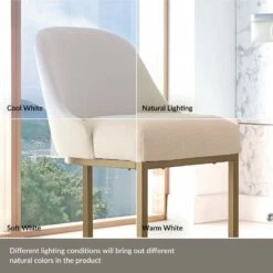 Barrelback Bar Stool With White Seat And Gold Metal Base Set Of 2 -US Home Sales Store barrelback white linen bar stool set 6