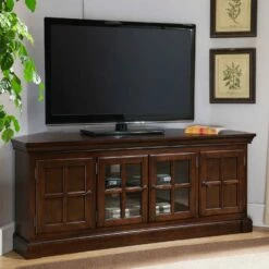 Bella Maison Cherry Corner TV Stand In Heartwood Cherry, 60-Inch
