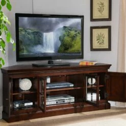 Bella Maison Cherry Corner TV Stand In Heartwood Cherry, 60-Inch -US Home Sales Store bella maison 60 inch tv stand 3