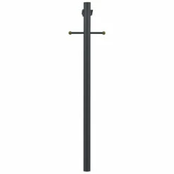 Black Lamp Post With Outlet And Photo Eye