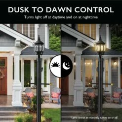 Black Lamp Post With Outlet And Photo Eye -US Home Sales Store black lamp post outlet photo eye 5