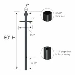Black Lamp Post With Outlet And Photo Eye -US Home Sales Store black lamp post outlet photo eye 7