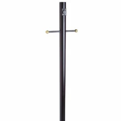 Black Lamp Post With Cross Arm And Outlet