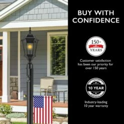 Black Lamp Post With Cross Arm And Outlet -US Home Sales Store black lamp post outlet 6