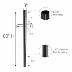 Black Lamp Post With Cross Arm And Outlet -US Home Sales Store black lamp post outlet 7