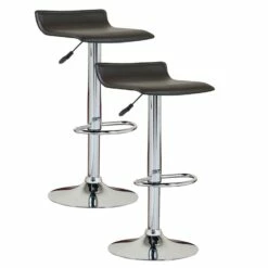Gazebo Parts Direct Sales Store 47 Adjustable Swivel Stool In Black With Chrome Base, Set Of 2