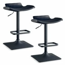 Gazebo Parts Direct Sales Store 55 Adjustable Swivel Stool In Matte Black, Set Of 2