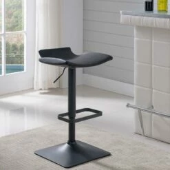 Adjustable Swivel Stool In Matte Black, Set Of 2 -US Home Sales Store black swivel stool set adjustable 3