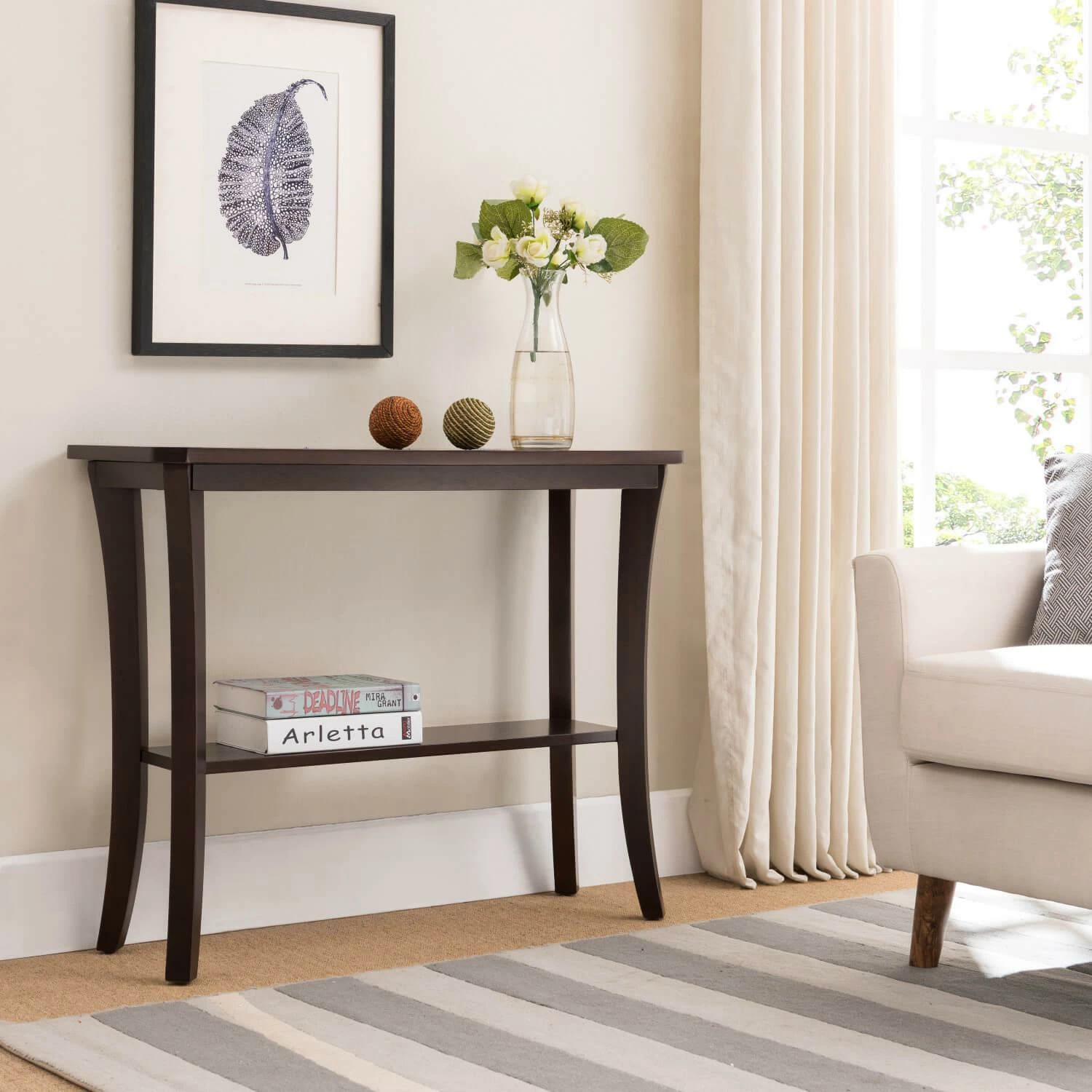 Boa Console Hall Stand In Chocolate Oak 2 Boa Console Hall Stand In Chocolate Oak - Image 2