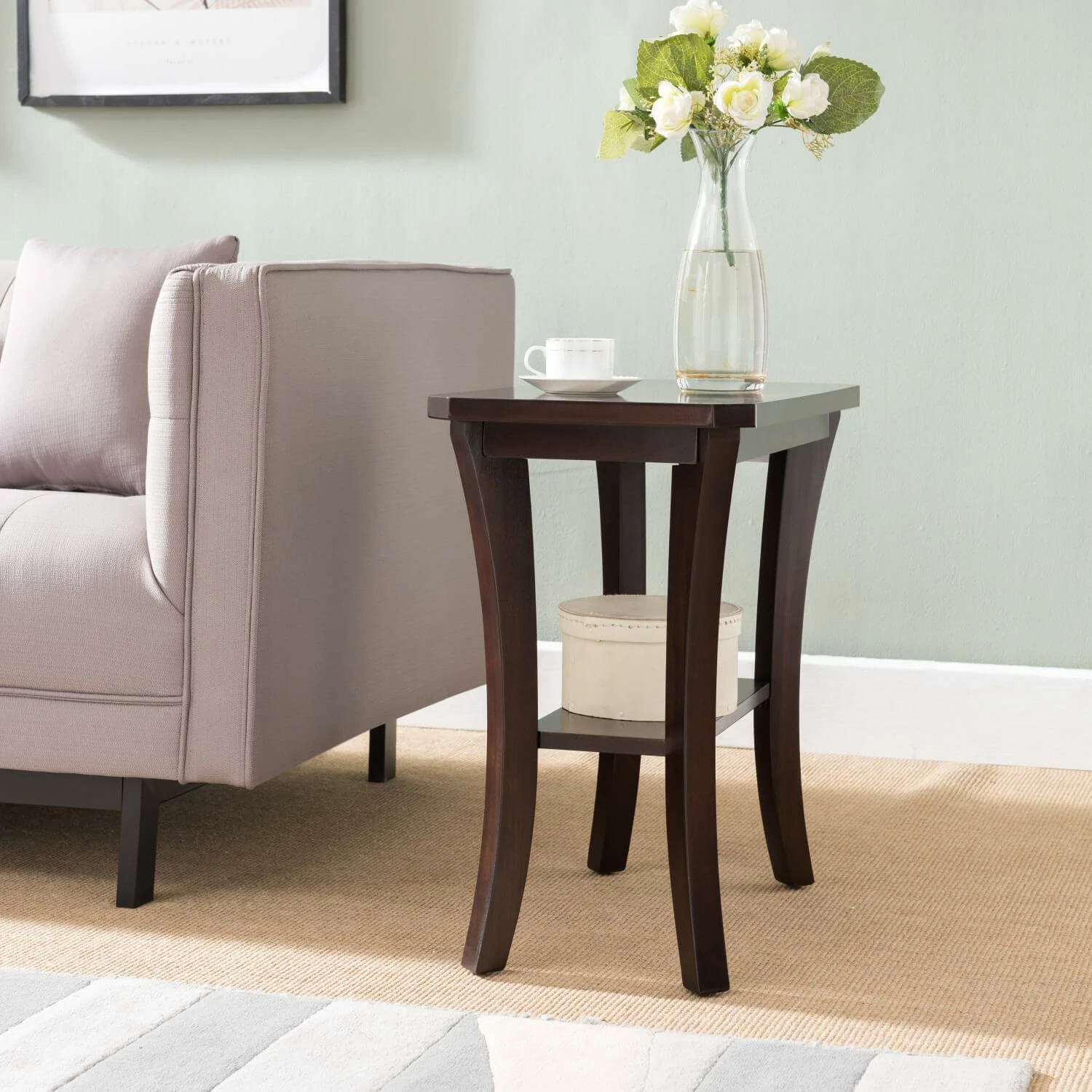 Boa Narrow End Table In Chocolate Oak 2 Boa Narrow End Table In Chocolate Oak - Image 2