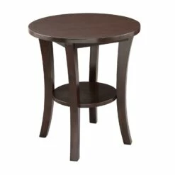 Boa Round Side Table In Chocolate Oak